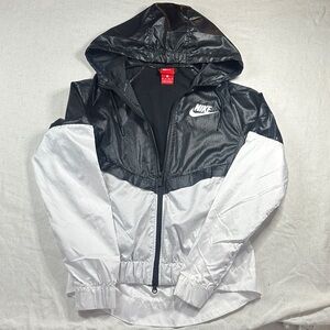 Nike Black and White Lightweight Hooded Jacket